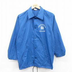 S★古着 長袖 ナイロン ジャケット メンズ 80年代 80s マンハッタンインディアンス ラグラン 青 25nov19