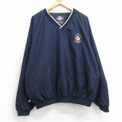 XL★古着 長袖 ジャケット メンズ 00年代 00s セントアンソニーズ ラグラン 大きいサイズ Vネック 紺 25nov20