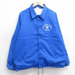 L★古着 チョークライン 長袖 ナイロン ジャケット メンズ 80年代 80s ワシントン ラグラン 青 25dec04