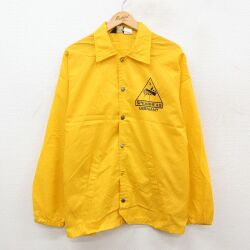L★古着 長袖 ナイロン ジャケット メンズ 80年代 80s SPEARHEAD ラグラン USA製 黄 25dec05