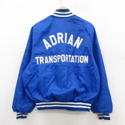 XL★古着 長袖 ナイロン ジャケット メンズ 80年代 80s ADRIAN ラグラン 青 内側キルティング 25dec20