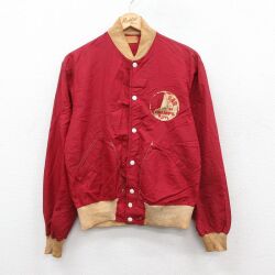 【20%OFF】60s ナイロンジャケット ボウリング レッド S | 古着