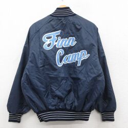 L★古着 デロング 長袖 ナイロン ジャケット メンズ 90年代 90s Finn Camp ラグラン USA製 紺他 内側キルティング 26jan06