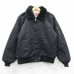 L★古着 ディッキーズ 長袖 ナイロン ジャケット パーカー メンズ 90年代 90s USA製 黒 内側ボア【spe】 26jan13