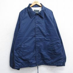 XL★古着 長袖 ナイロン ジャケット メンズ 90年代 90s ラグラン 紺 26jan19