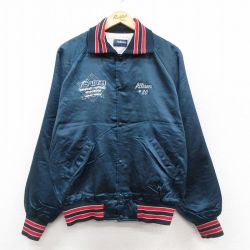 L★古着 ホロウェイ 長袖 ナイロン ジャケット メンズ 90年代 90s ソフトボール ラグラン USA製 紺他 内側キルティング 26jan20