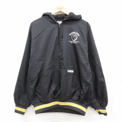 XL★古着 長袖 ハーフジップ ナイロン ジャケット パーカー メンズ TRAILBLAZERS 黒他 26feb09