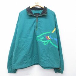 【20%OFF】グレッグノーマン 長袖ハーフジップナイロンジャケット 内側メッシュ グリーン XL | 古着