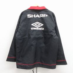 L★古着 アンブロ 長袖 ナイロン ジャケット メンズ マンチェスターユナイテッド シャープ 黒他【spe】 26feb21