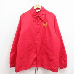 L★古着 長袖 ナイロン ジャケット メンズ 80年代 80s ボーイスカウト ラグラン USA製 赤 26feb27