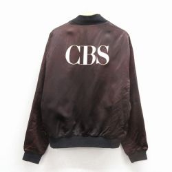 XL★古着 長袖 ナイロン ジャケット メンズ 80年代 80s CBS 刺繍 USA製 黒 26feb27