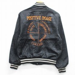 M★古着 スイングスター 長袖 ナイロン ジャケット メンズ 90年代 90s POSITIVE IMAGE USA製 黒 26mar02