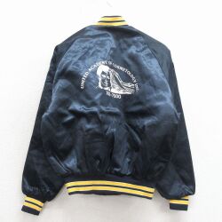 M★古着 Dunbrooke 長袖 ナイロン ジャケット メンズ 80年代 80s ユナイテッドアカデミー ラグラン USA製 紺 内側キルティング【spe】 26mar03