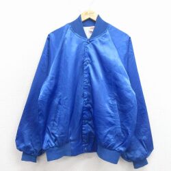 L★古着 長袖 ナイロン ジャケット メンズ 80年代 80s ラグラン USA製 青 26mar17