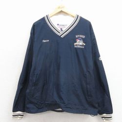 チャンピオン 00s ナイロンジャケット ブルドッグ ネイビー XL | 古着