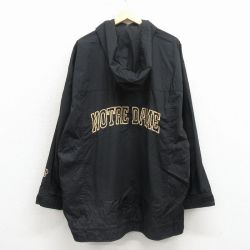 ノートルダム 90s アノラックパーカー 刺繍 ブラック XL | 古着