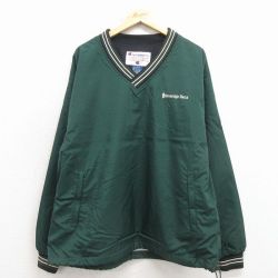 チャンピオン 00s ナイロンジャケット サンタンディール銀行 グリーン XL | 古着