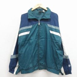 XL★古着 長袖 ナイロン ジャケット メンズ 90年代 90s 緑他 26apr06