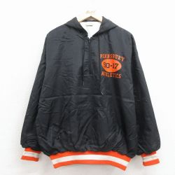XL★古着 長袖 ナイロン ジャケット アノラック パーカー メンズ 90年代 90s PENNSBURY USA製 黒他 26apr06