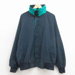 XL★古着 長袖 ナイロン ジャケット メンズ 90年代 90s ラグラン USA製 紺 26apr06