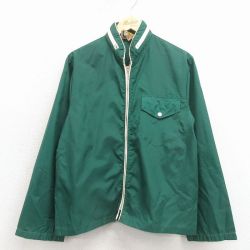 S★古着 長袖 ナイロン ジャケット メンズ 80年代 80s 緑 26apr10