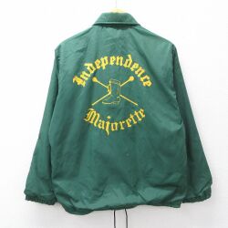 M★古着 Dunbrooke 長袖 ナイロン ジャケット メンズ 80年代 80s INDEPENDENCE Band USA製 緑 26apr16
