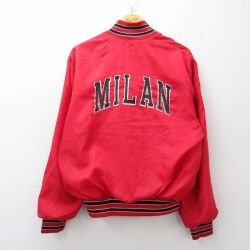 L★古着 ホロウェイ 長袖 ハーフジップ ナイロン ジャケット メンズ 90年代 90s MILAN USA製 赤他 26apr18