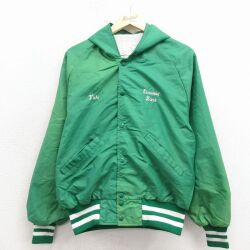 M★古着 デロング 長袖 ナイロン ジャケット パーカー メンズ 80年代 80s Band 緑 26apr18