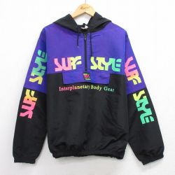 サーフスタイル 90s ハーフジップナイロンジャケット ブラック XL | 古着