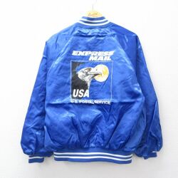 L★古着 長袖 ナイロン ジャケット メンズ 90年代 90s USPS ラグラン 青 26apr25