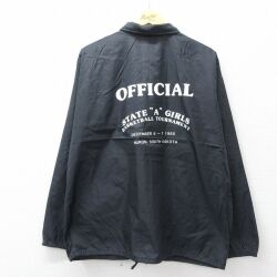 L★古着 ヒルトン 長袖 ナイロン ジャケット メンズ 80年代 80s OFFICIAL バスケットボール USA製 黒 26apr25