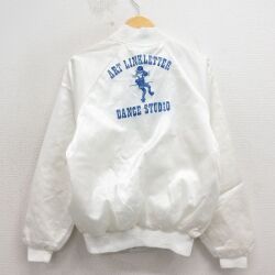 90s ラグランナイロンジャケット ダンススタジオ ホワイト M | 古着