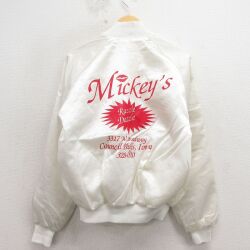 ミッキーズ 90s ラグランナイロンジャケット 内側キルティング ホワイト M | 古着