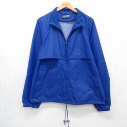 L★古着 ランズエンド 長袖 ナイロン ジャケット メンズ 90年代 90s ラグラン ブルー 26jun04