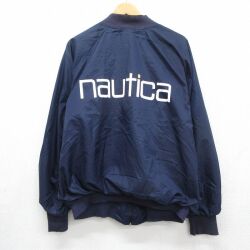 ノーティカ 90s ナイロンジャケット ビッグロゴ ネイビー メンズXL相当 | 古着