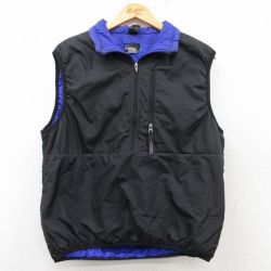 M★古着 長袖 パタゴニア patagonia ハーフジップ パフボール ベスト メンズ 90年代 90s 黒 ブラック 【spe】 25feb13 中古 アウター