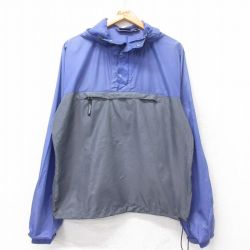 L★古着 パタゴニア patagonia 長袖 ハーフジップ ナイロン ジャケット アノラック パーカー メンズ 90年代 90s リップストップ ツートンカラー 薄紫他 パープル 【spe】 25sep24 中古 アウター