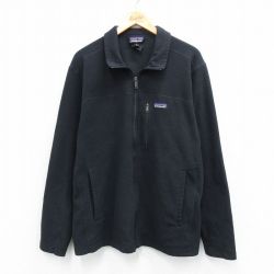 XL★古着 パタゴニア patagonia 長袖 フリース ジャケット メンズ 黒 ブラック 25sep29 中古 アウター