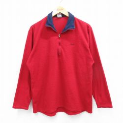 L★古着 パタゴニア patagonia 長袖 ハーフジップ フリース ジャケット メンズ 90年代 90s キャプリーン USA製 赤 レッド 25oct15 中古 アウター