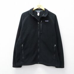 XL★古着 パタゴニア patagonia 長袖 フリース ジャケット メンズ ワンポイントロゴ ラグラン ポーラテック 黒 26feb20