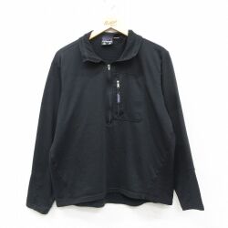 XL★古着 パタゴニア patagonia 長袖 ハーフジップ トップス メンズ 90年代 90s R1 レギュレーター USA製 黒 内側フリース 26feb21