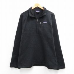 L★古着 パタゴニア patagonia 長袖 ハーフジップ ベター　セーター ジャケット メンズ ワンポイントロゴ ラグラン 黒 26mar07
