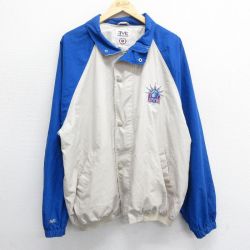 【50%OFF】XL★古着 ミラージュ MIRAGE 長袖 ジャケット メンズ 00年代 00s NHL ニューヨークレンジャーズ 大きいサイズ ラグラン ベージュ カーキ アイスホッケー 23nov09 中古 アウター ジャンパー ブルゾン