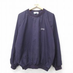 XL★古着 IZOD 長袖 ジャケット メンズ 00年代 00s ワンポイントロゴ ラグラン 大きいサイズ クルーネック 紺 ネイビー 24sep07 中古 アウター ジャンパー ブルゾン