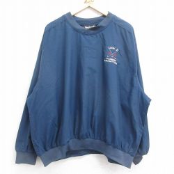 XL★古着 長袖 ジャケット メンズ 00年代 00s ゴルフ 大きいサイズ クルーネック USA製 紺 ネイビー 24sep12 中古 アウター ジャンパー ブルゾン