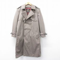 XL★古着 ロンドンフォグ 長袖 トレンチ コート メンズ 90年代 90s 大きいサイズ ロング丈 濃グレー 内側ボア 24oct03 中古 アウター