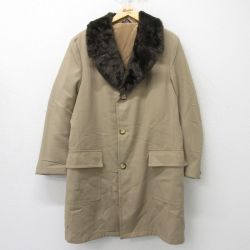 L★古着 シアーズ 長袖 コート メンズ 70年代 70s ロング丈 ベージュ他 カーキ 内側ファー 24oct17 中古 アウター