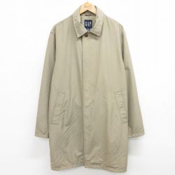 【50%OFF】XL★古着 ギャップ GAP 長袖 ステンカラー コート メンズ 00年代 00s ロング丈 ベージュ カーキ 24oct23 中古 アウター