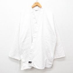 【50%OFF】XL★古着 長袖 羽織 道着 メンズ 大きいサイズ ロング丈 白 ホワイト 24nov08 中古 アウター