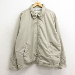 XL★古着 セントジョンズベイ 長袖 ジャケット スイングトップ メンズ 00年代 00s 大きいサイズ コットン ベージュ カーキ 24nov21 中古 アウター ジャンパー ブルゾン